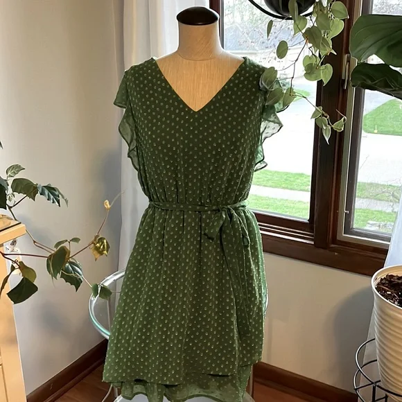 green emerald velvet dress Elysium Floral Ruffled Silk gown main image 0